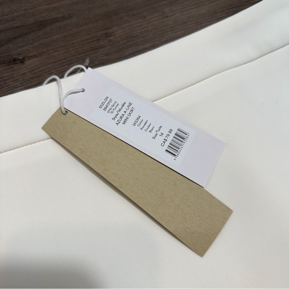 EVER NEW White Mini Skirt with Clean A-Line/ BRAND NEW - Picture 6 of 8